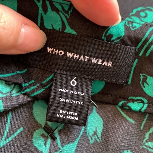 Nwot Who What Wear green/black asymmetrical skirt - Picture 5 of 6